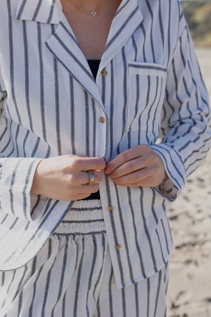 Gia Striped Button Down | Jules Street Boutique