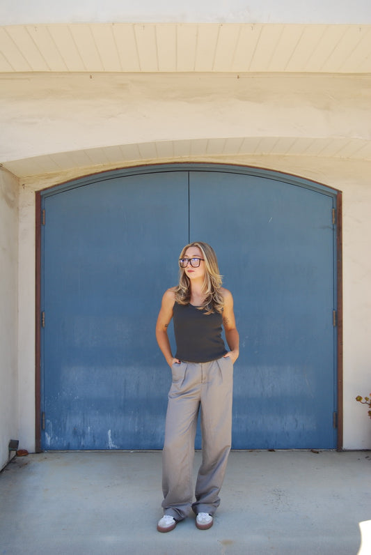 Loose Fit Trousers Grey | Jules Street Boutique
