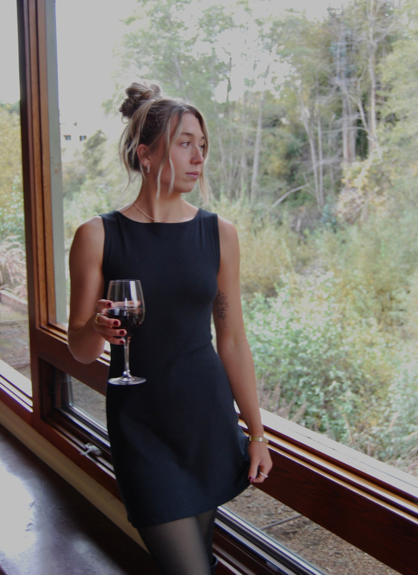 High-Neck Stretch Mini Dress | Jules Street Boutique