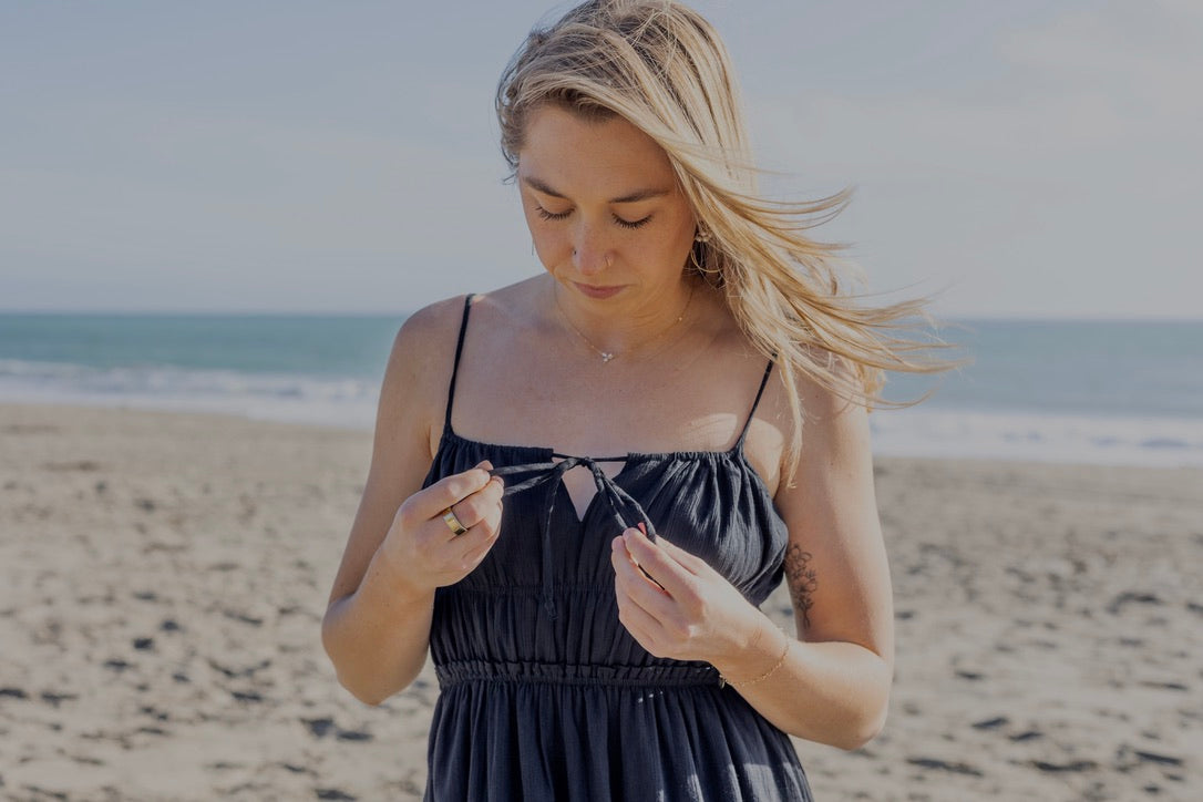 Cotton Tie Front Midi Dress | Jules Street Boutique
