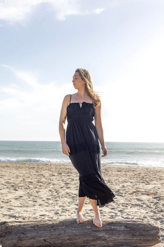 Cotton Tie Front Midi Dress | Jules Street Boutique