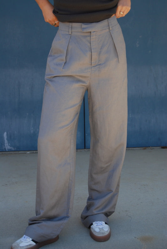 Loose Fit Trousers Grey | Jules Street Boutique
