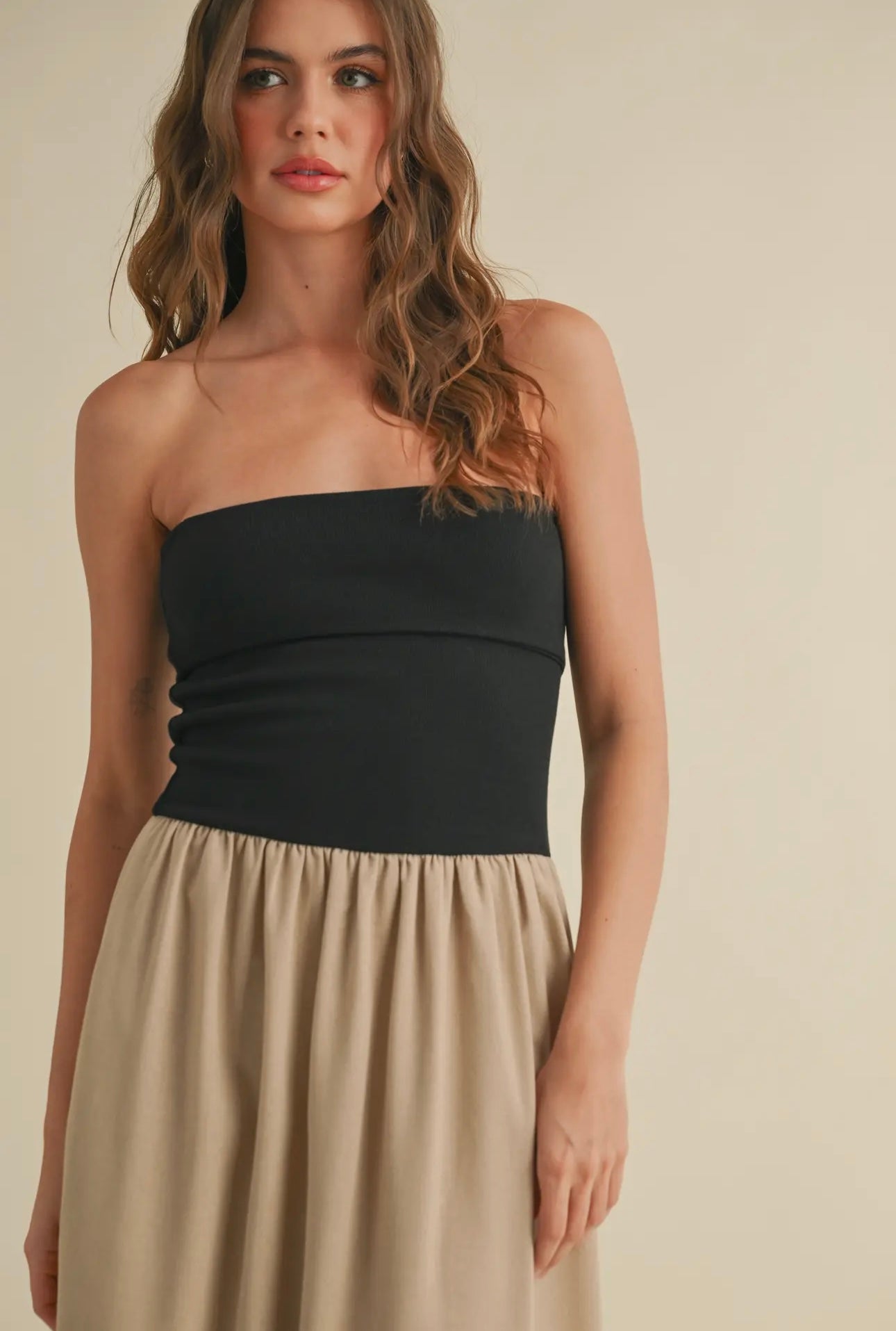 ALICIA TWO-TONED MAXI DRESS