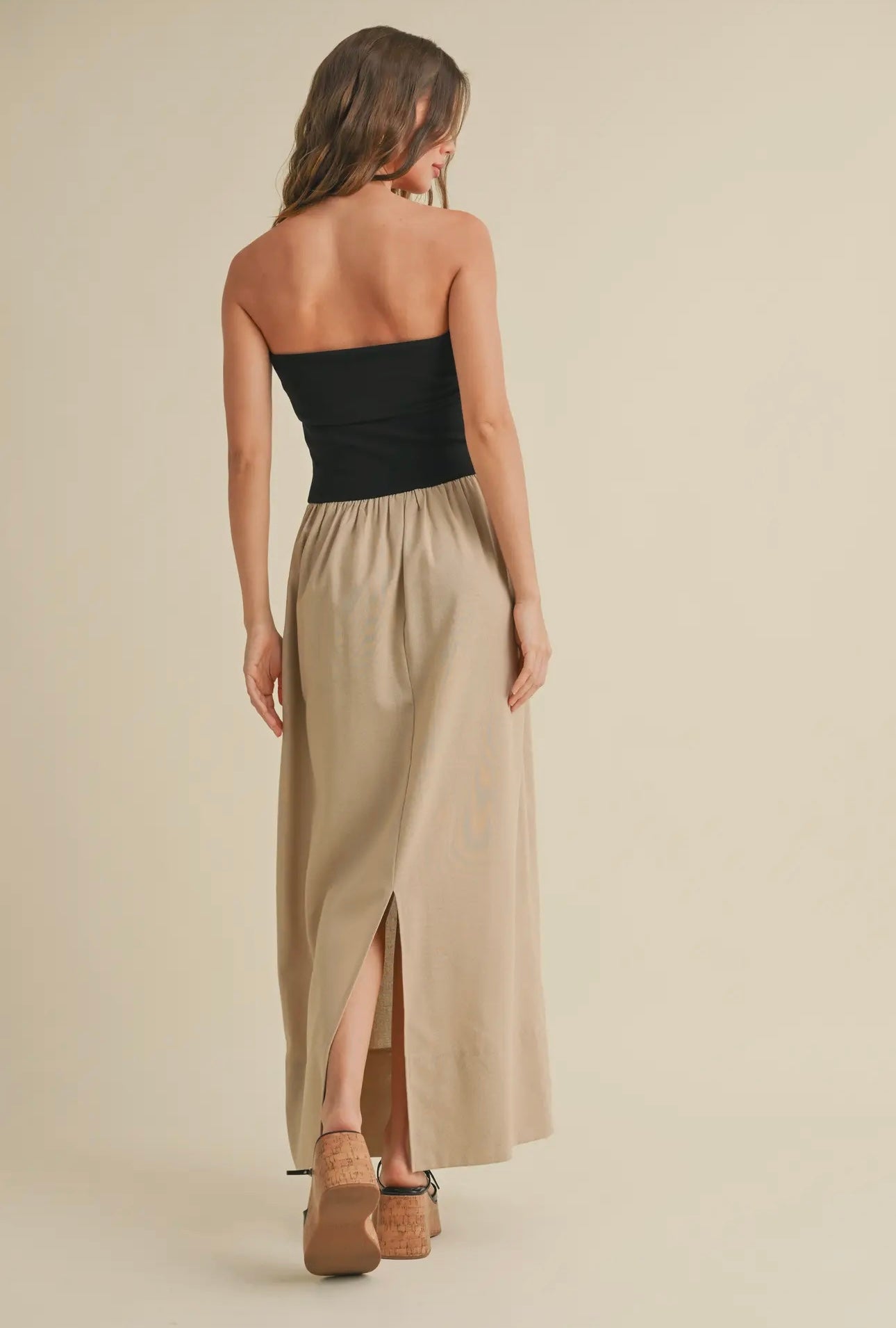 ALICIA TWO-TONED MAXI DRESS