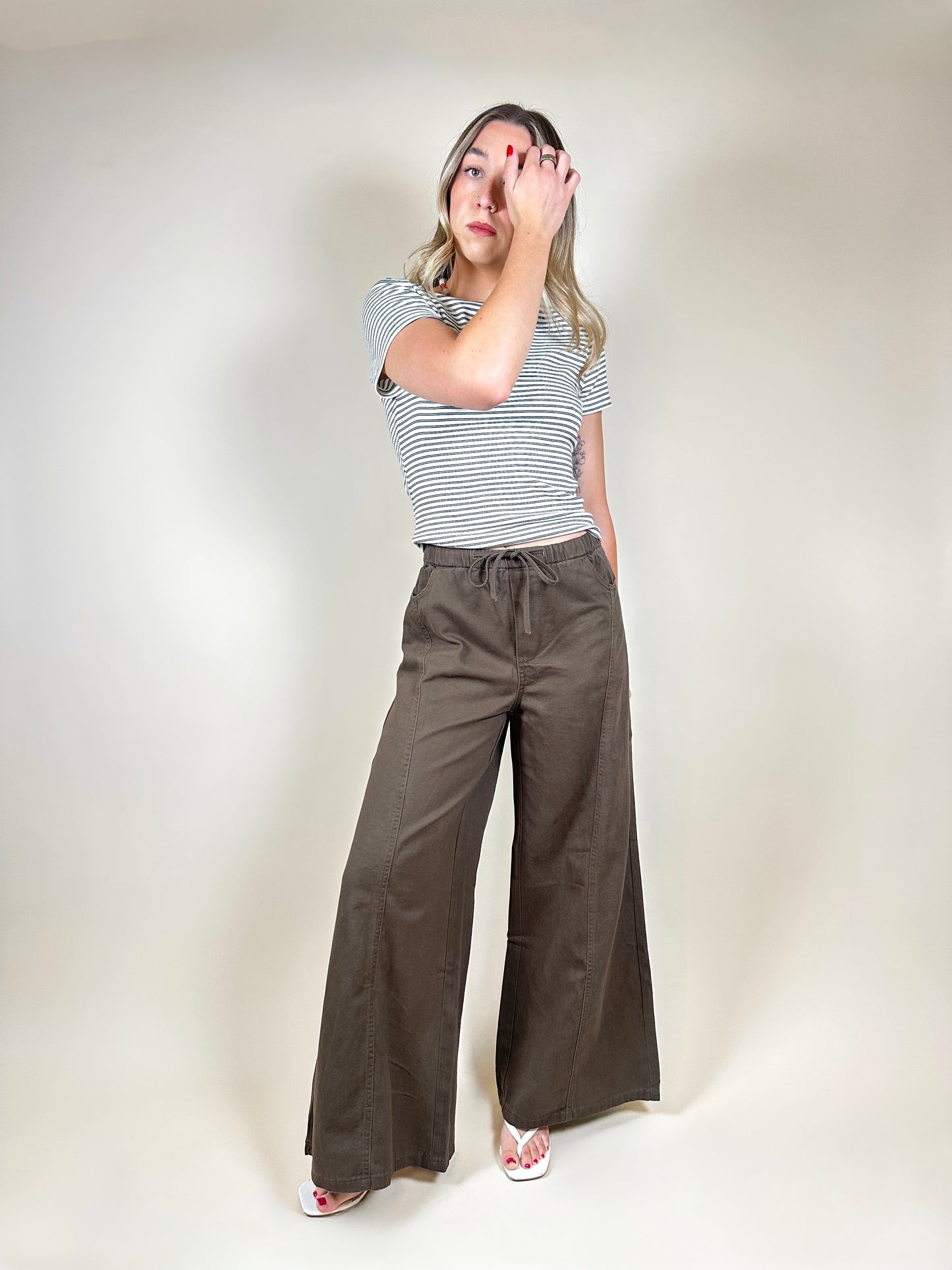 Barry Wide-Leg Trousers Brown