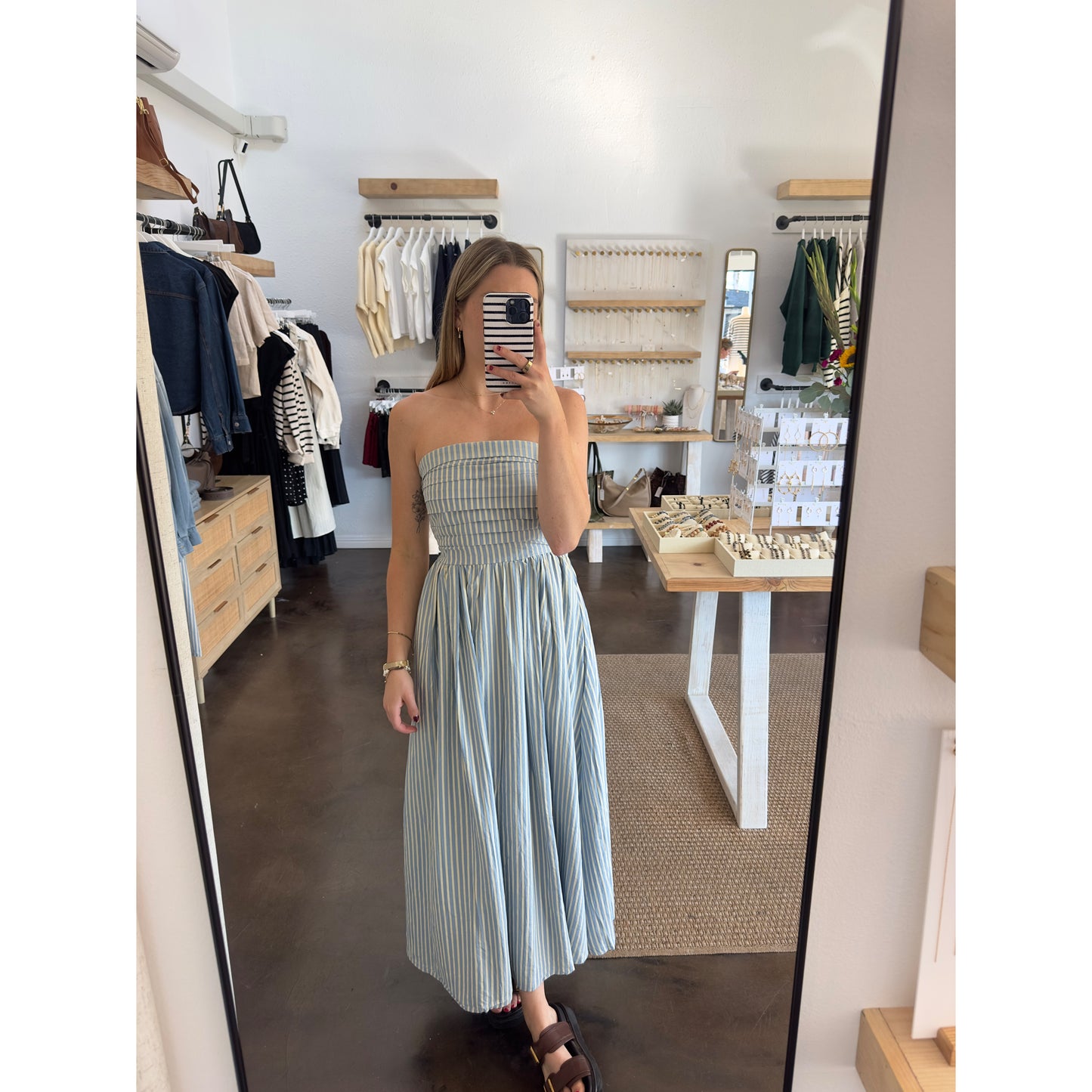 COLETTE STRIPED MAXI DRESS