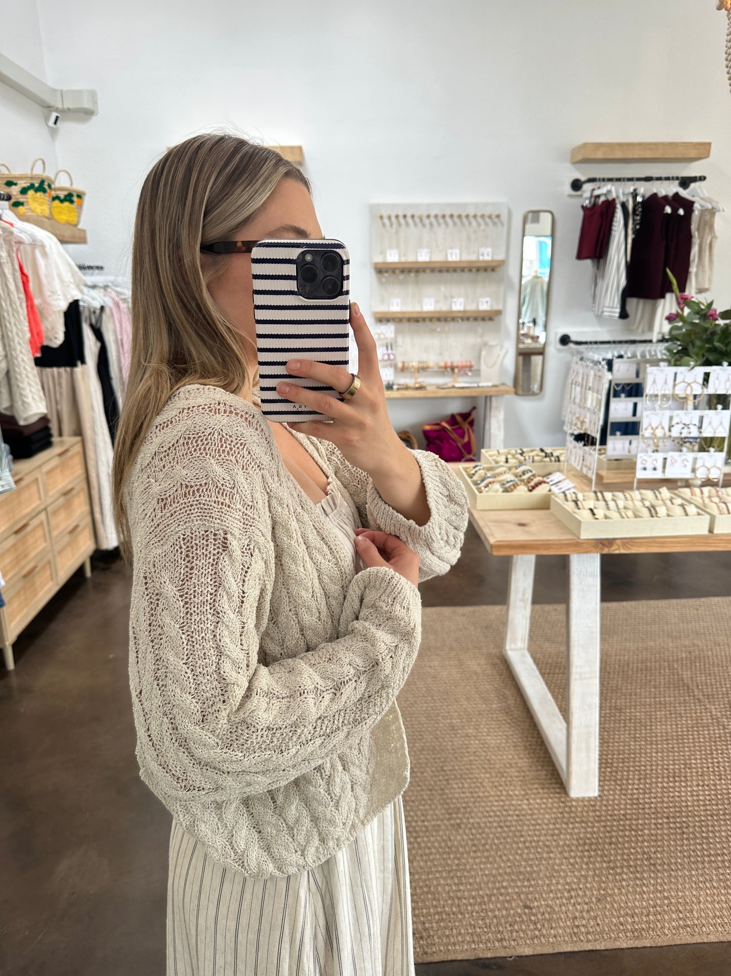 CROPPED KNIT CARDIGAN | Jules Street Boutique