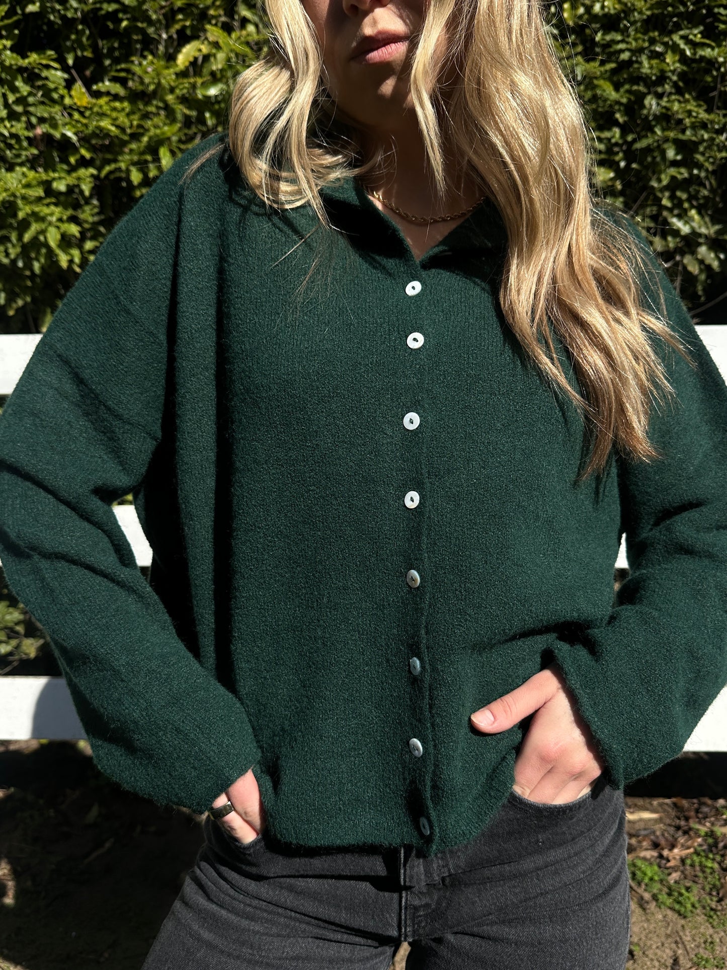 CLASSIC CARDIGAN FOREST GREEN