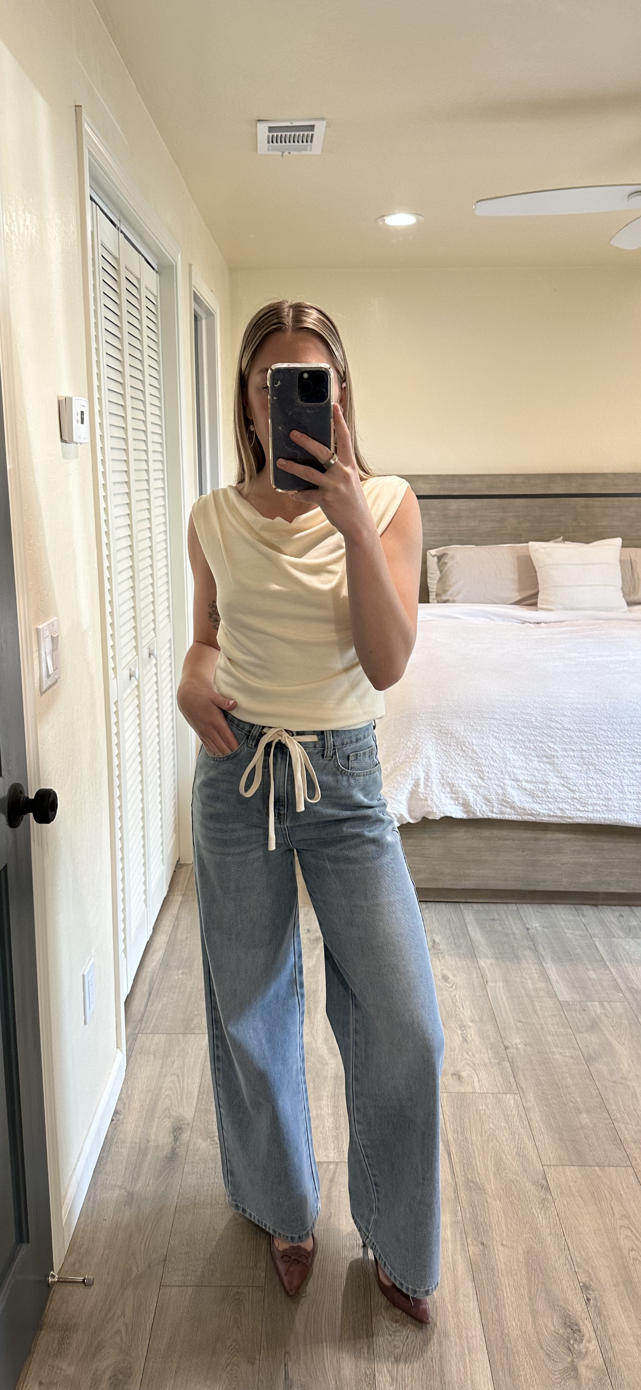 Tie Front Classic Denim Jeans | Jules Street Boutique