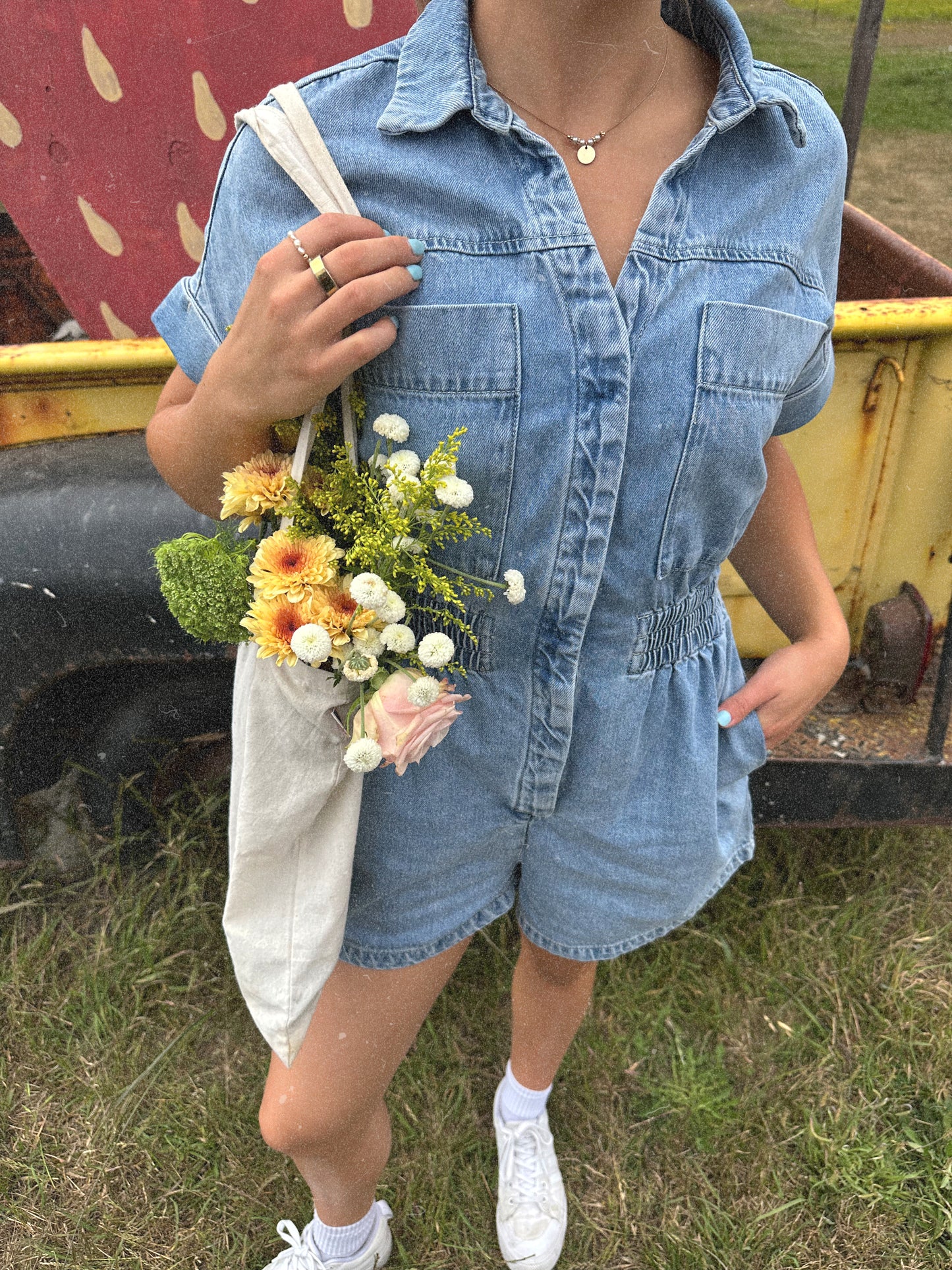 BILLIE DENIM ROMPER