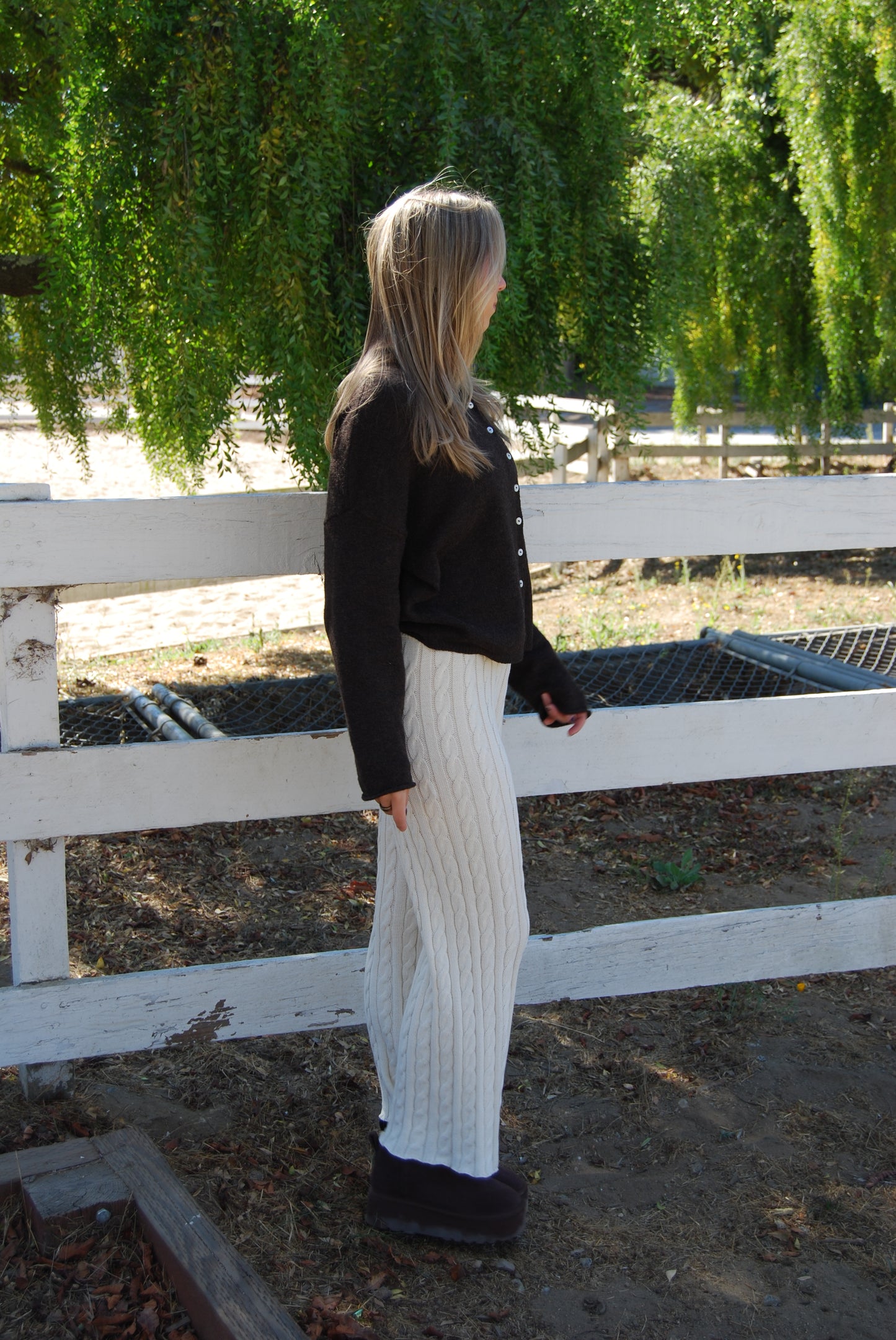 KNIT SWEATER PANTS BEIGE