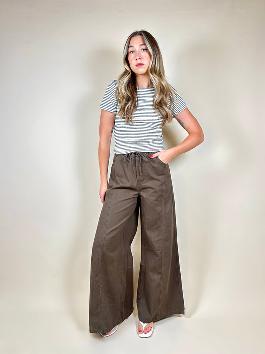 Barry Wide-Leg Trousers Brown