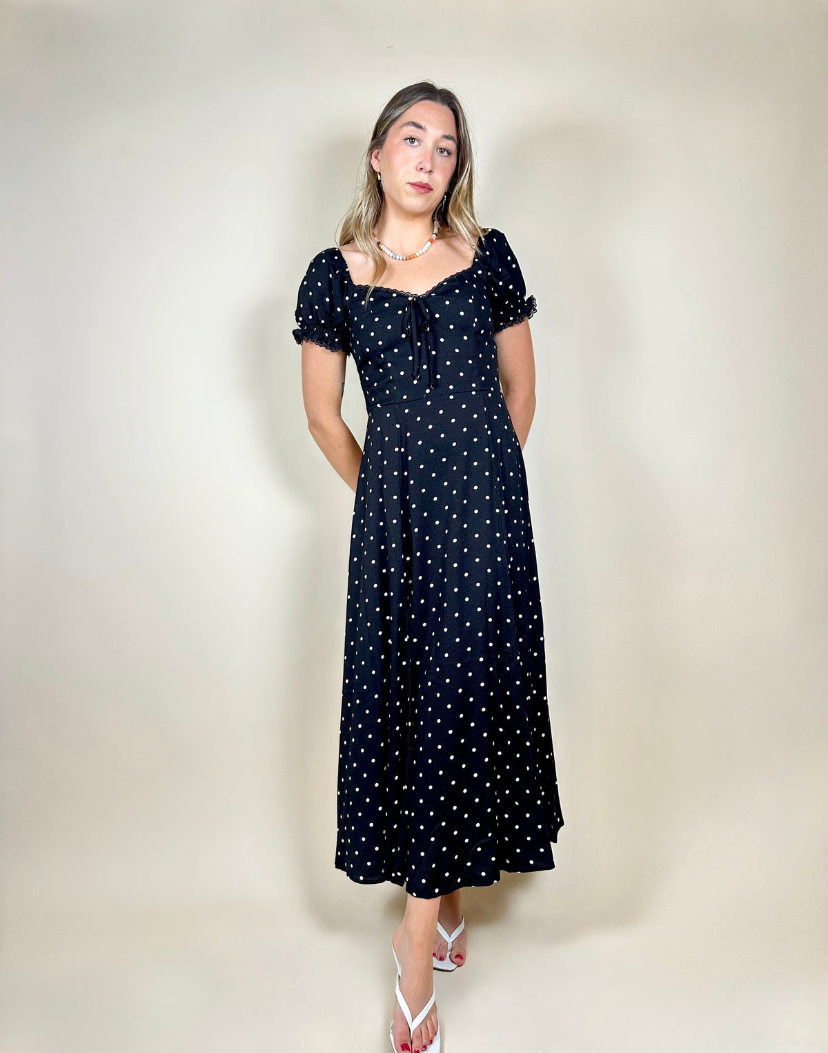 Penelope Polka Dot Lace Dress