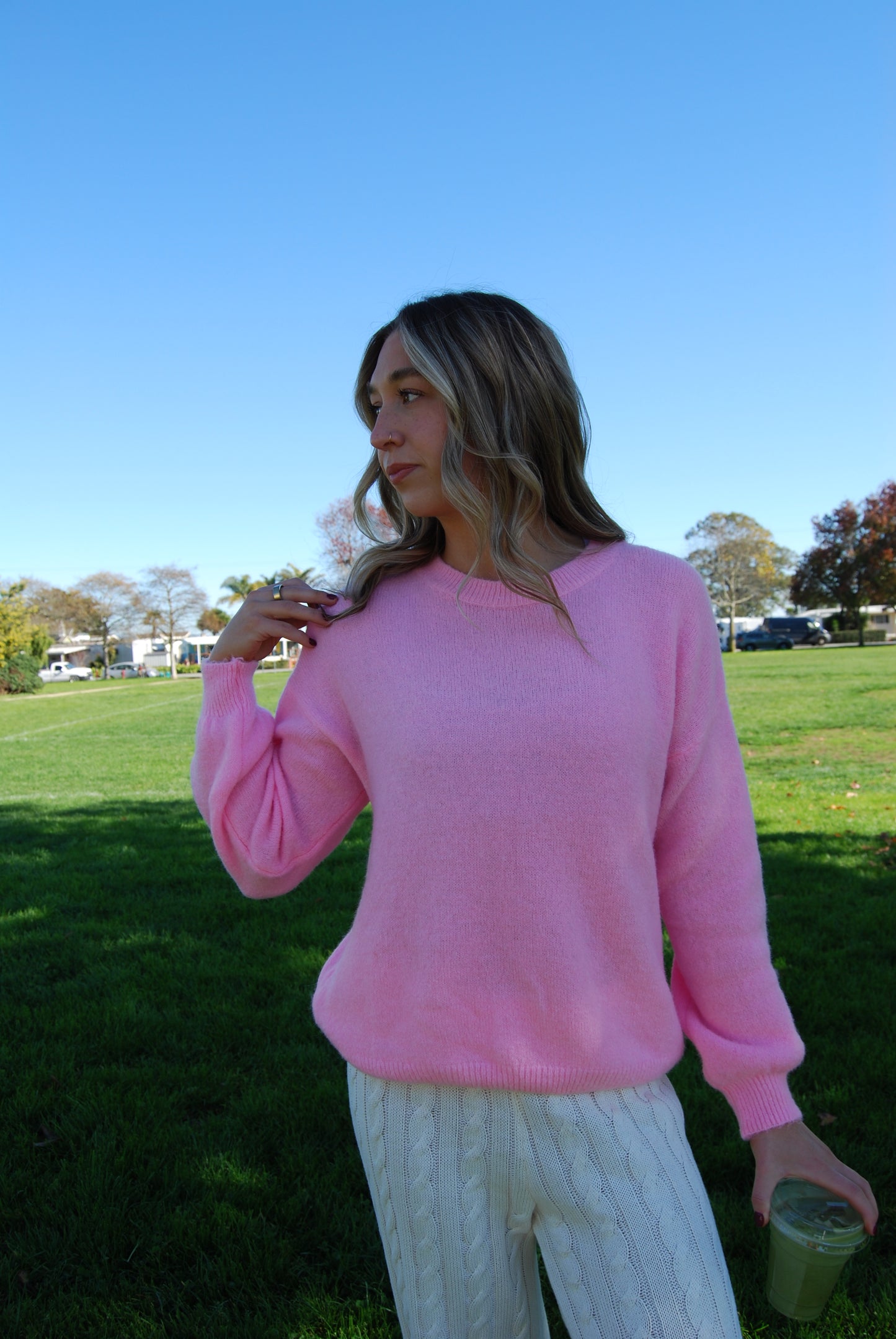 PRETTY IN PINK SWEATER