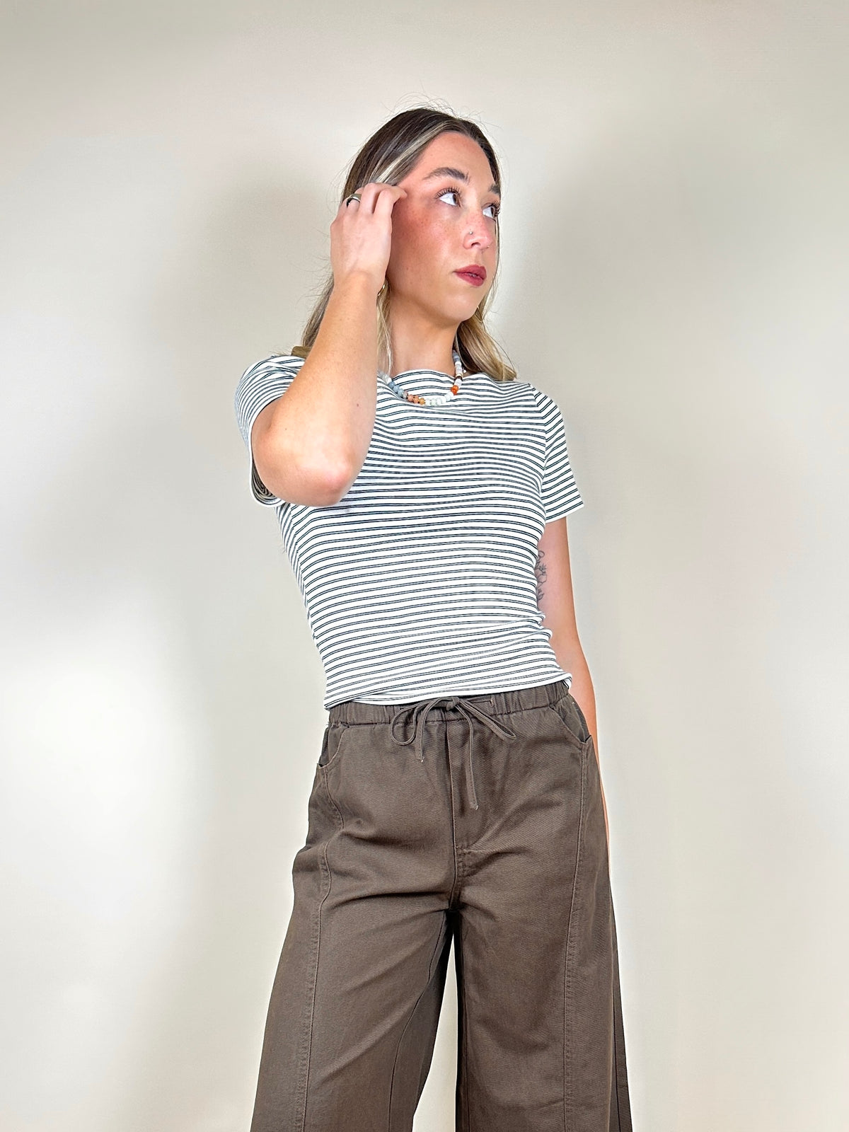 Heidi Short Sleeve Top B/W