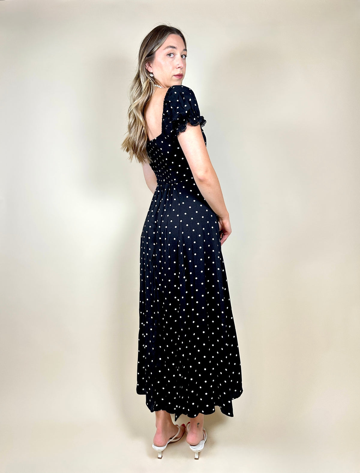 Penelope Polka Dot Lace Dress