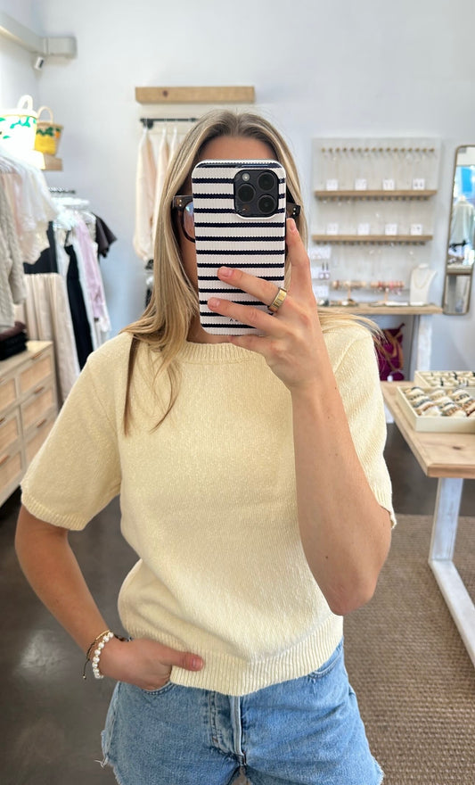BELLA SWEATER TOP BUTTER YELLOW | Jules Street Boutique