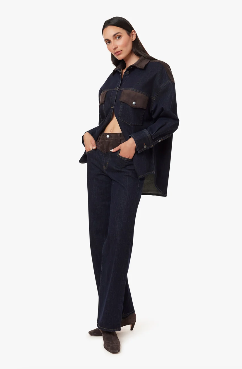 Blaine Suede Mix Denim