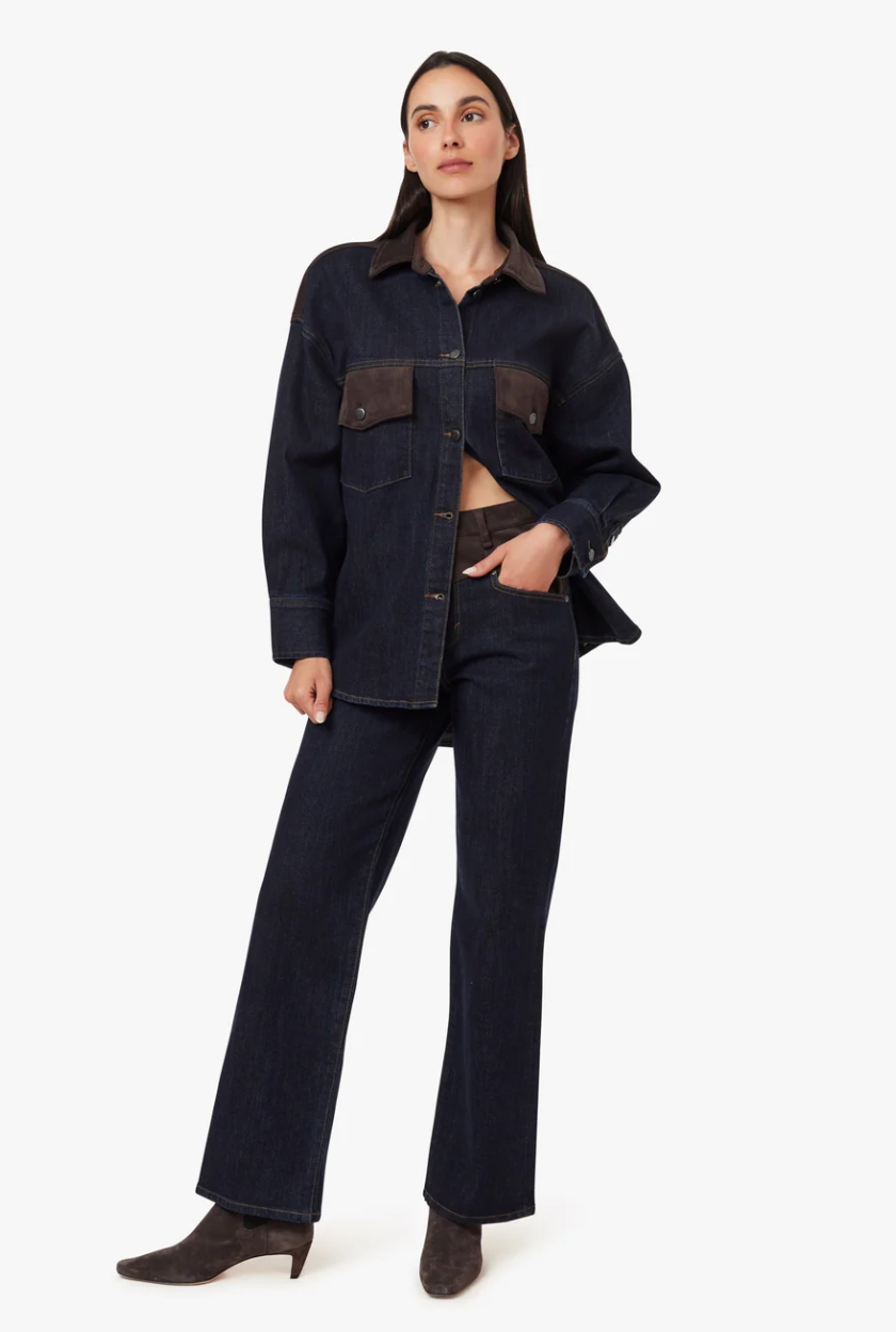 Blaine Suede Mix Denim