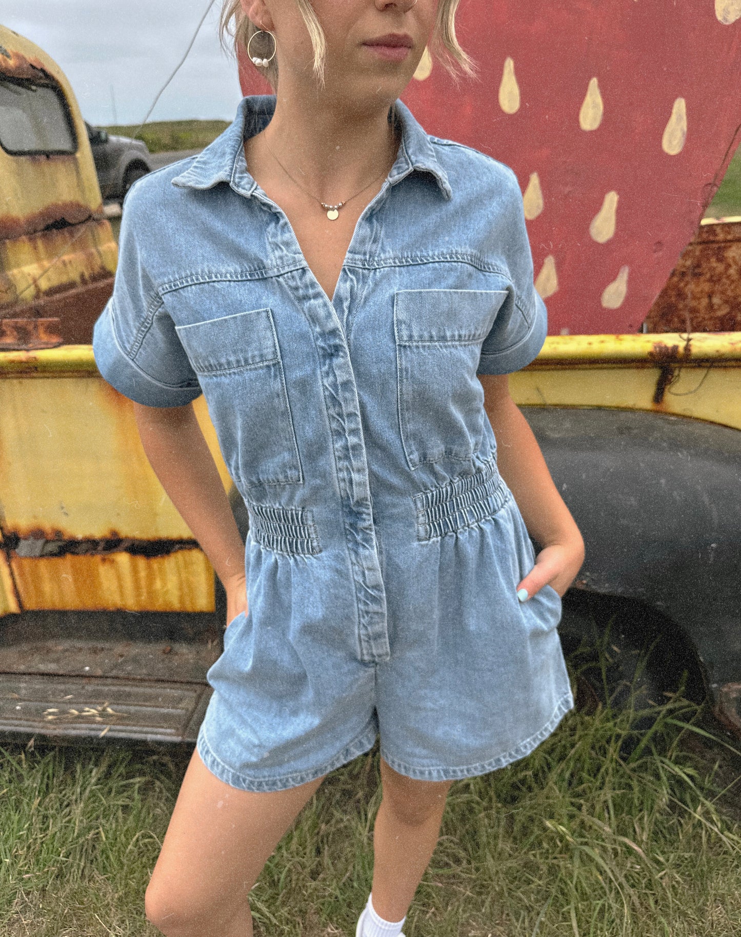 BILLIE DENIM ROMPER