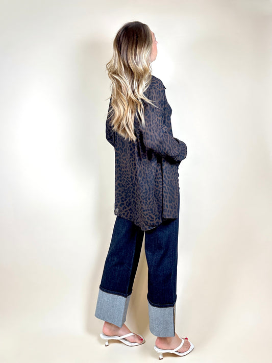 Stevie Cheetah Button Up
