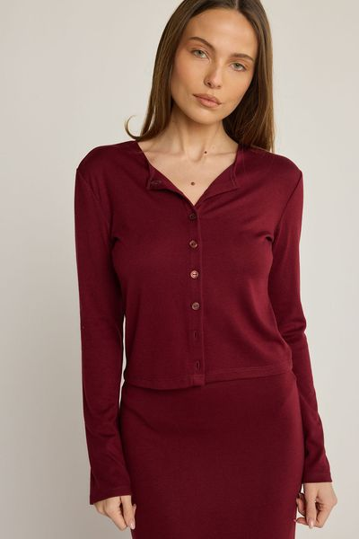 ELISE CARDIGAN BURGUNDY | Jules Street Boutique
