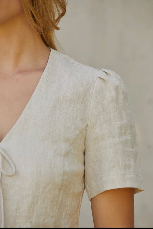 GEORGIA TIE FRONT BLOUSE | Jules Street Boutique