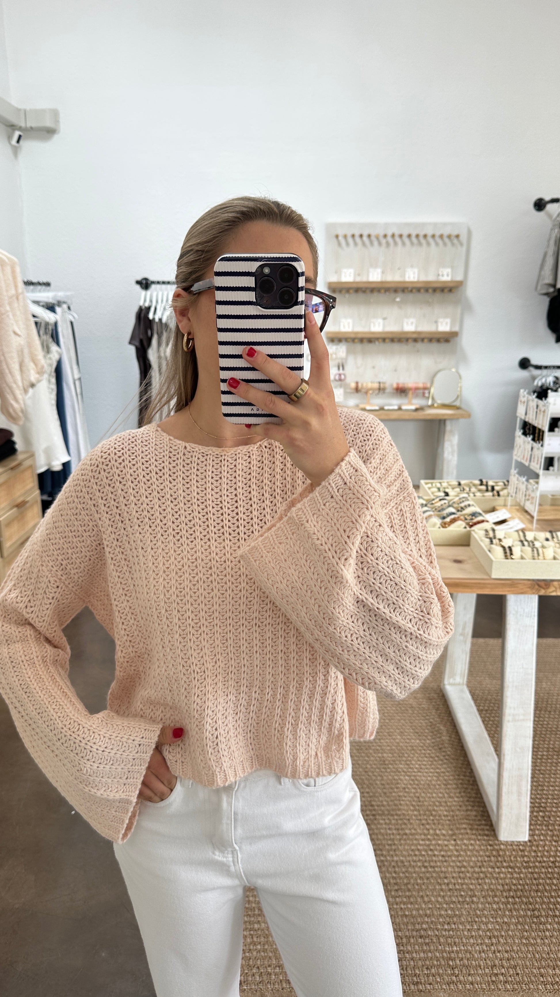 PETAL PINK SWEATER | Jules Street Boutique