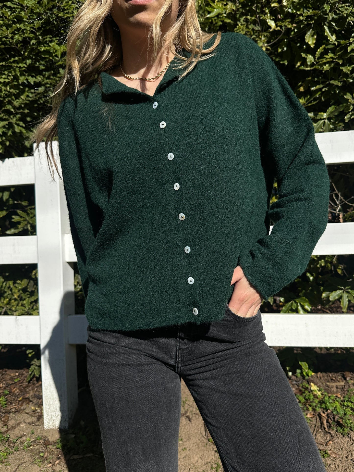 CLASSIC CARDIGAN FOREST GREEN