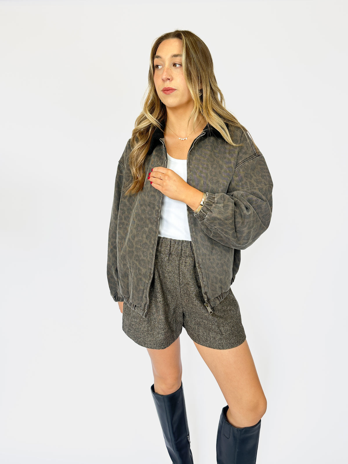 Leopard Print Bomber Jacket