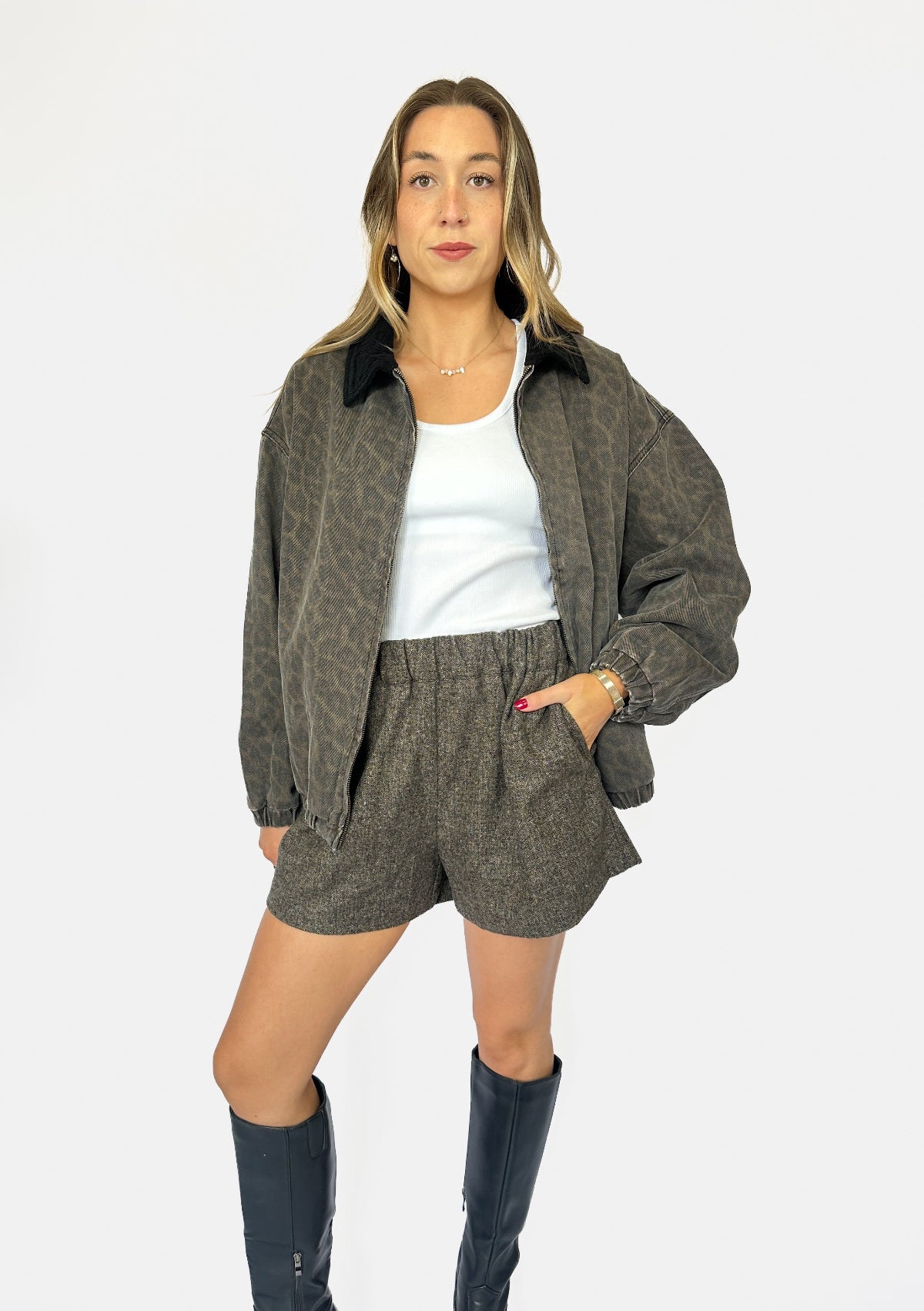 Leopard Print Bomber Jacket