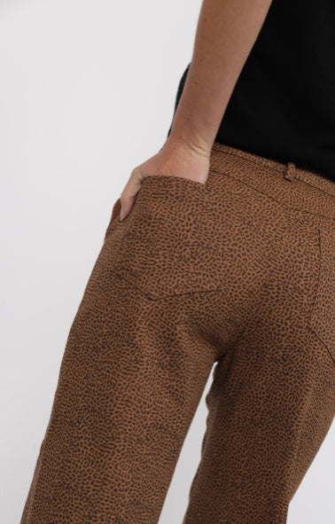 LEOPARD HIGH-WAISTED FLARE JEANS