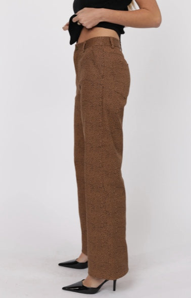 LEOPARD HIGH-WAISTED FLARE JEANS SIDE