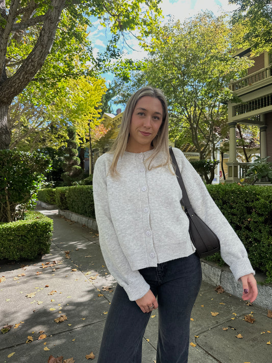 OLIVIA CARDIGAN HEATHER GREY