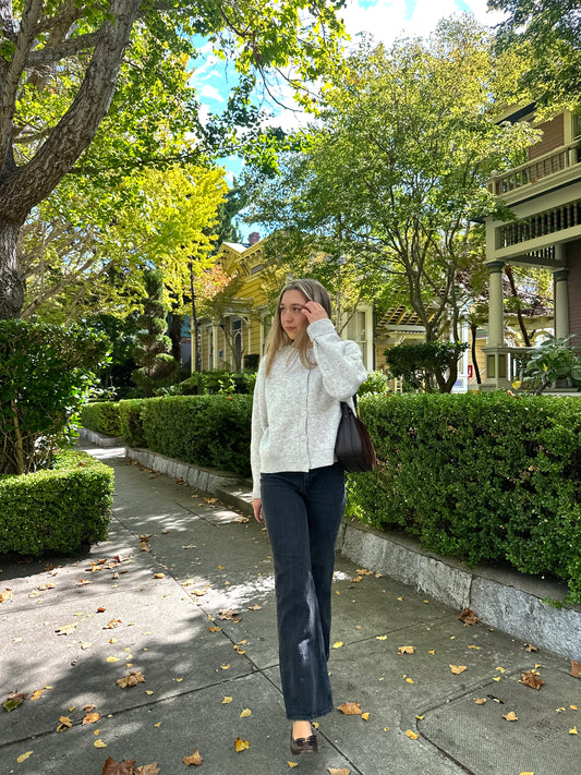 OLIVIA CARDIGAN HEATHER GREY | Jules Street Boutique