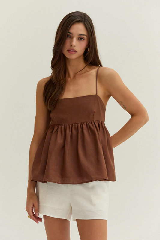 Isla Linen Baby Doll Blouse